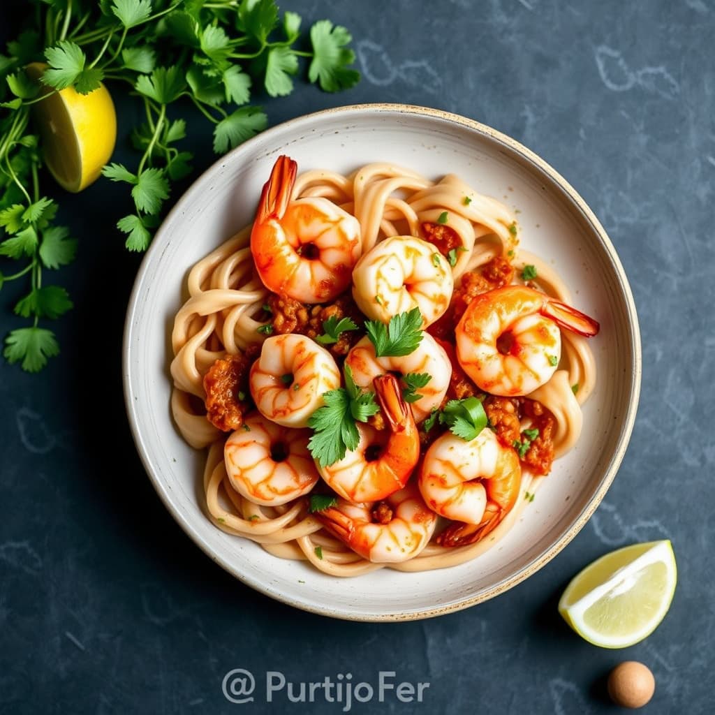 Stekte reker med hasselnøttromesco