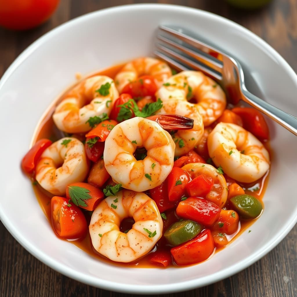 Stekte reker med tomater og Pernod