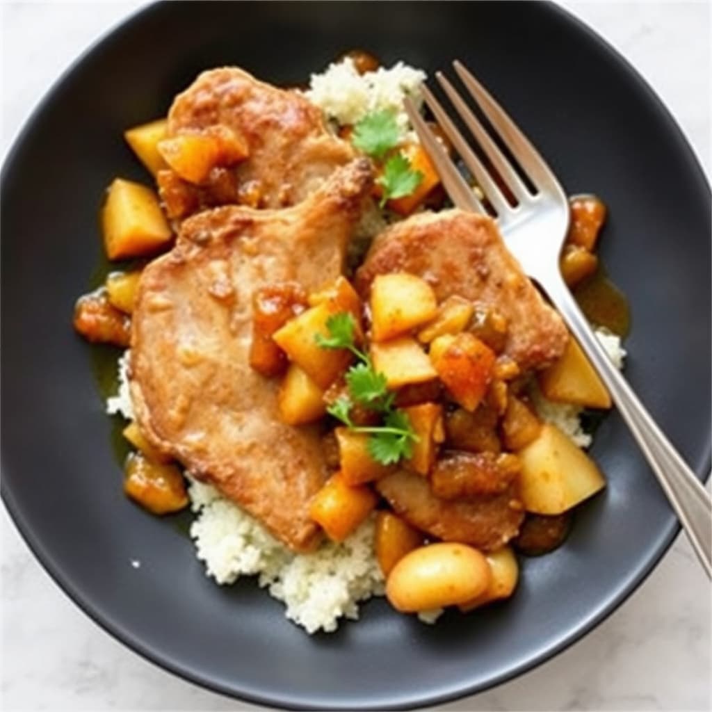 Stekte svinekoteletter med eplechutney