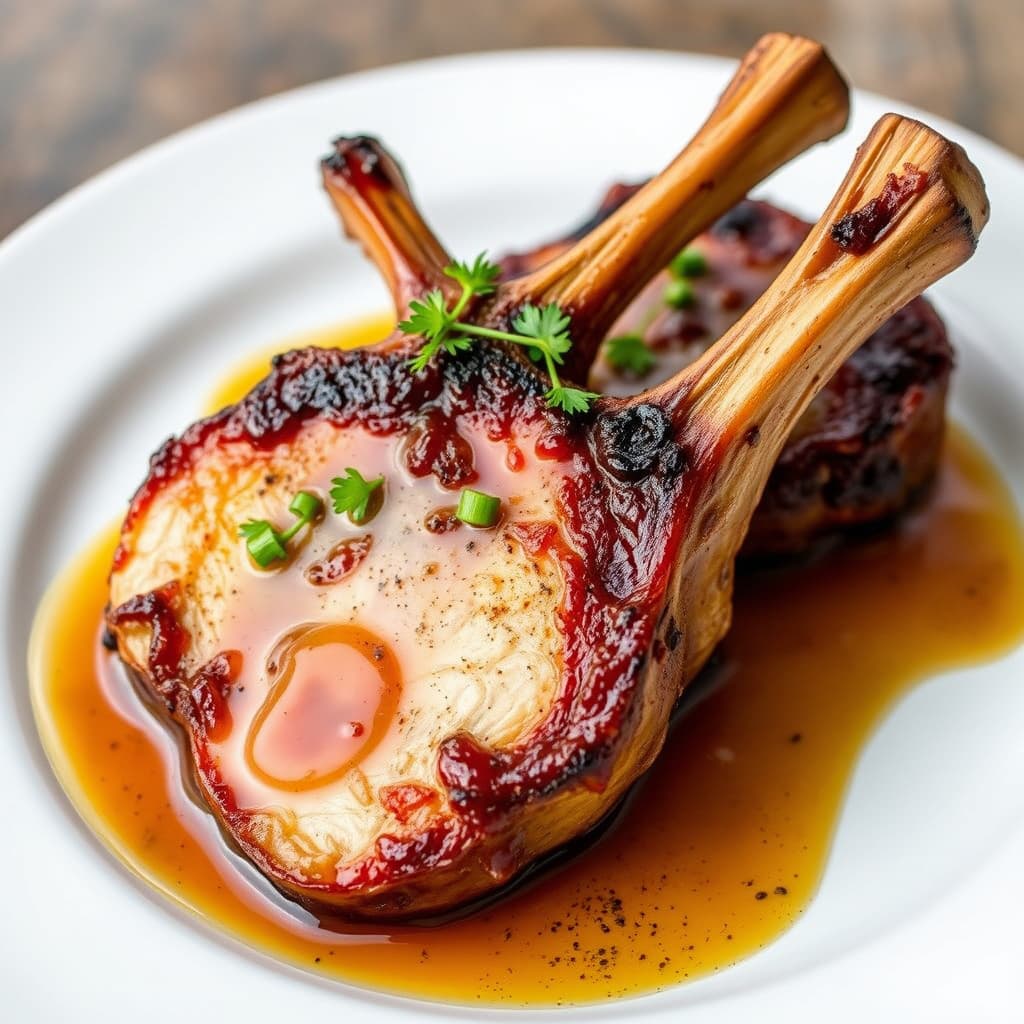 Stekte svinekoteletter med tørr epleciderjus