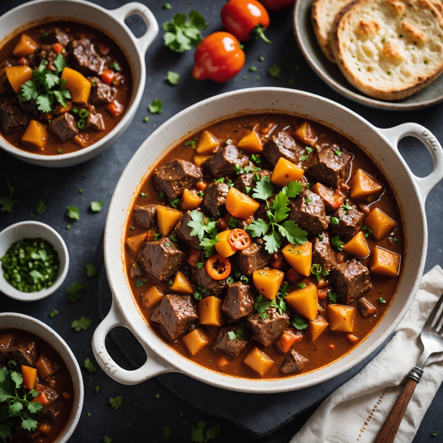 Sterk og krydret habanero-biffgryte