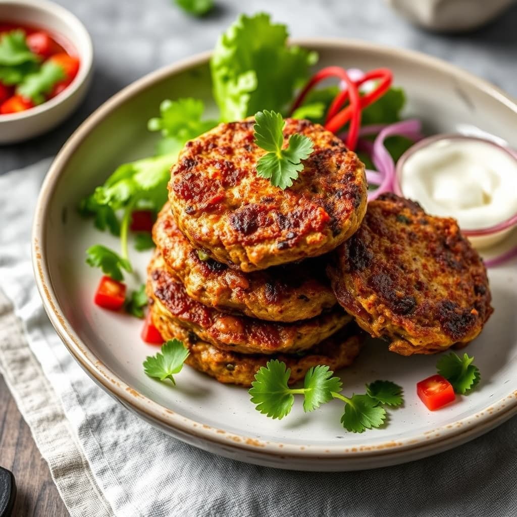 Sterke og krydrede auberginepatties