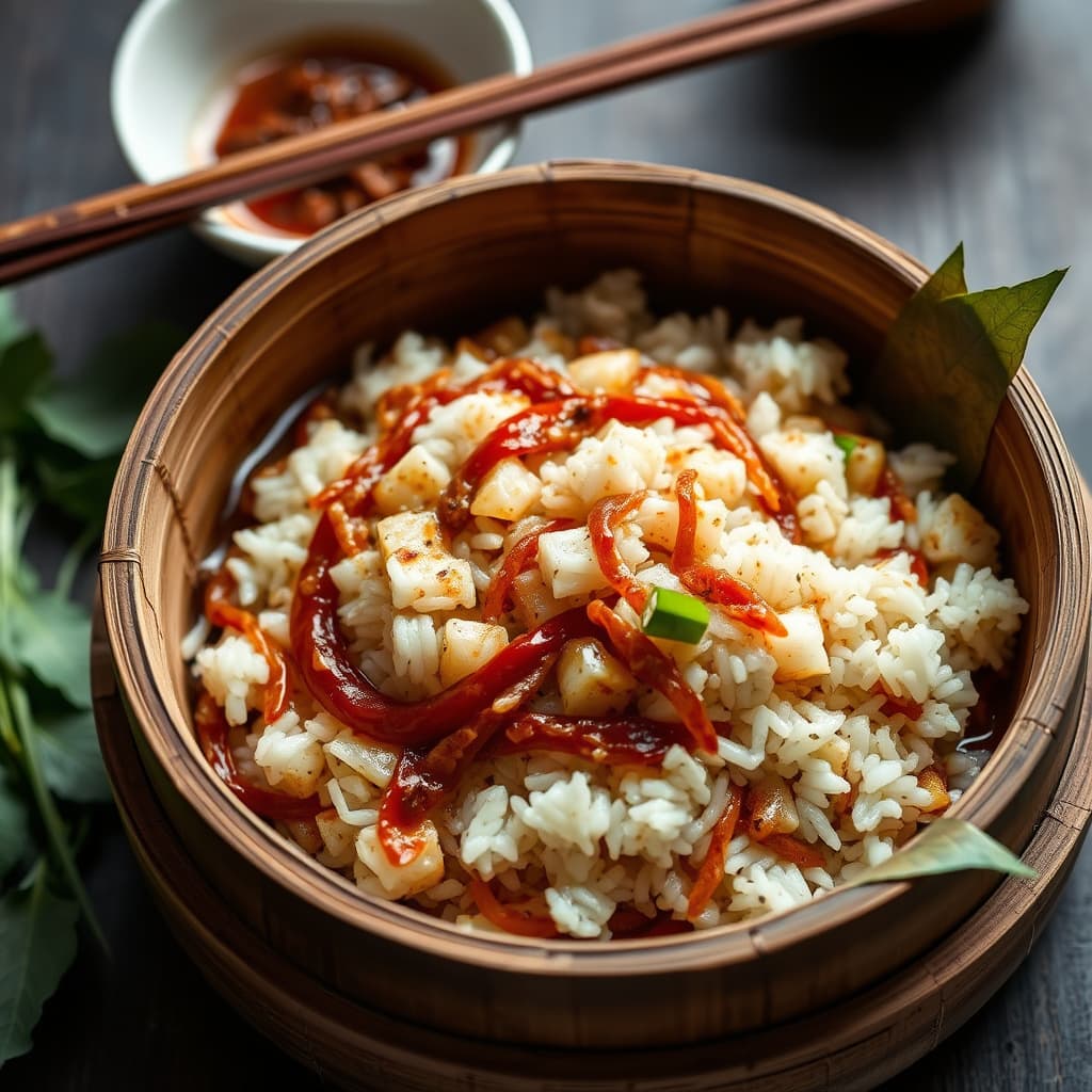 Sticky Rice Cooked In Bamboo: Com Lam