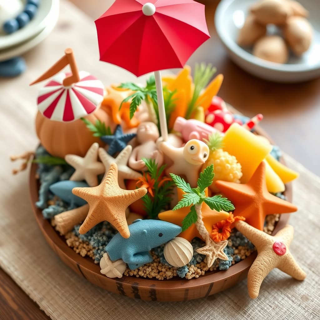 Strandleketøy som midtpunkt