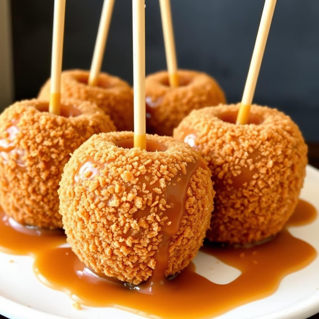 Sukkerspinn-karamelliserte epler