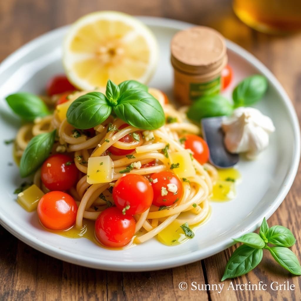 Sunneys enkle basilikum- og hvitløksolje