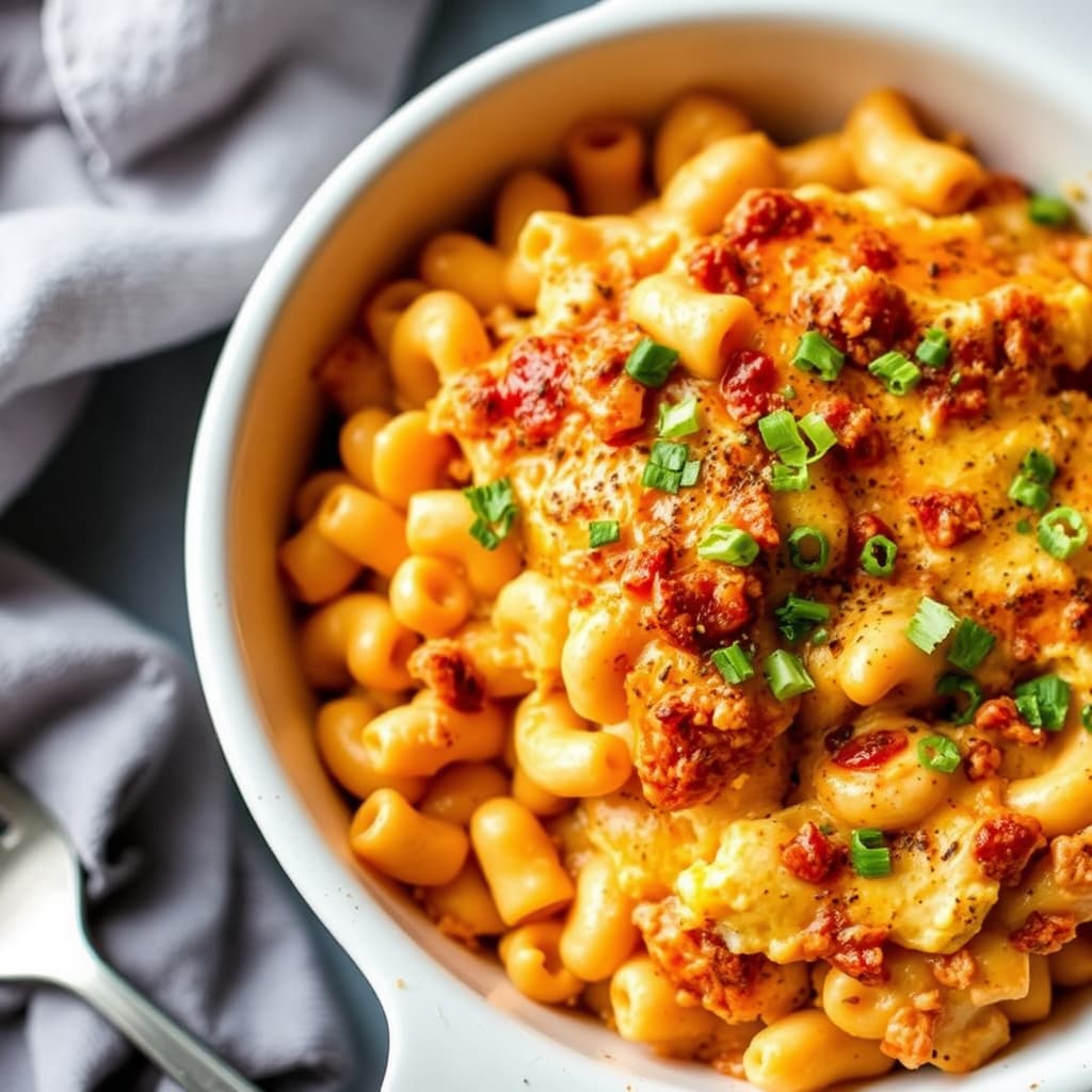 Sunnys enkle Chipotle-kylling, bakt makaron og ost