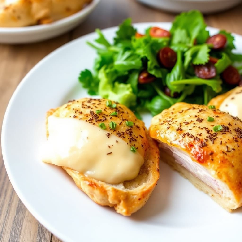 Sunnys fylt kyllingbryst med skinke og ost (Chicken Cordon Bleu)