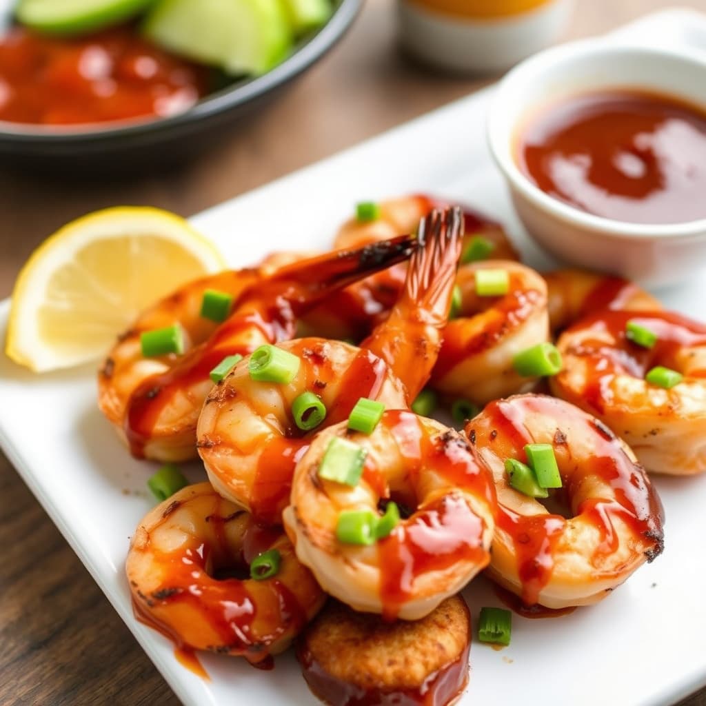 Sunnys grillede reker med Sunnys 1-2-3 BBQ-saus