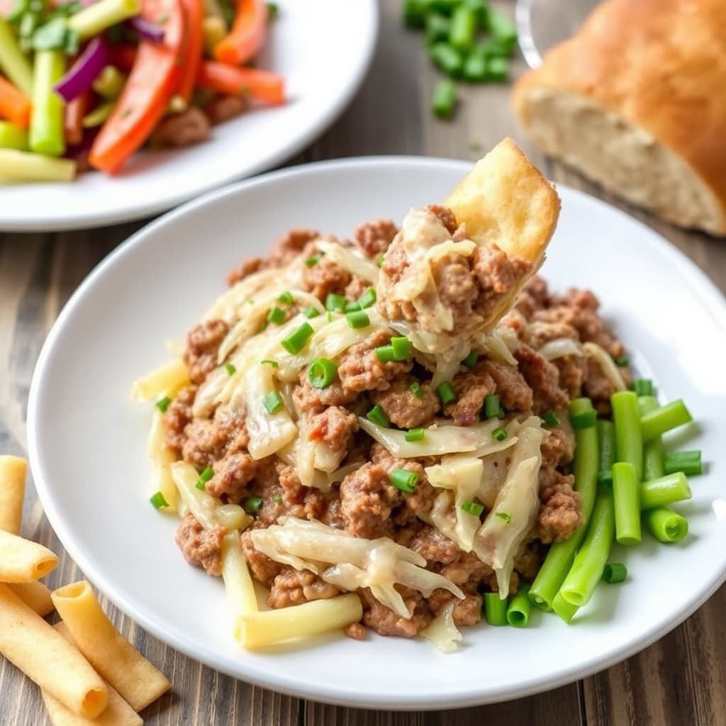 Surkål- og corned beef-dip