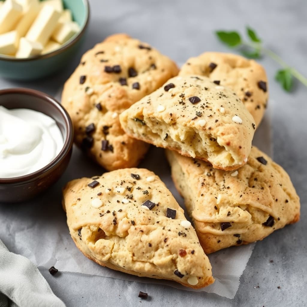 Svart pepper og asiagoscones