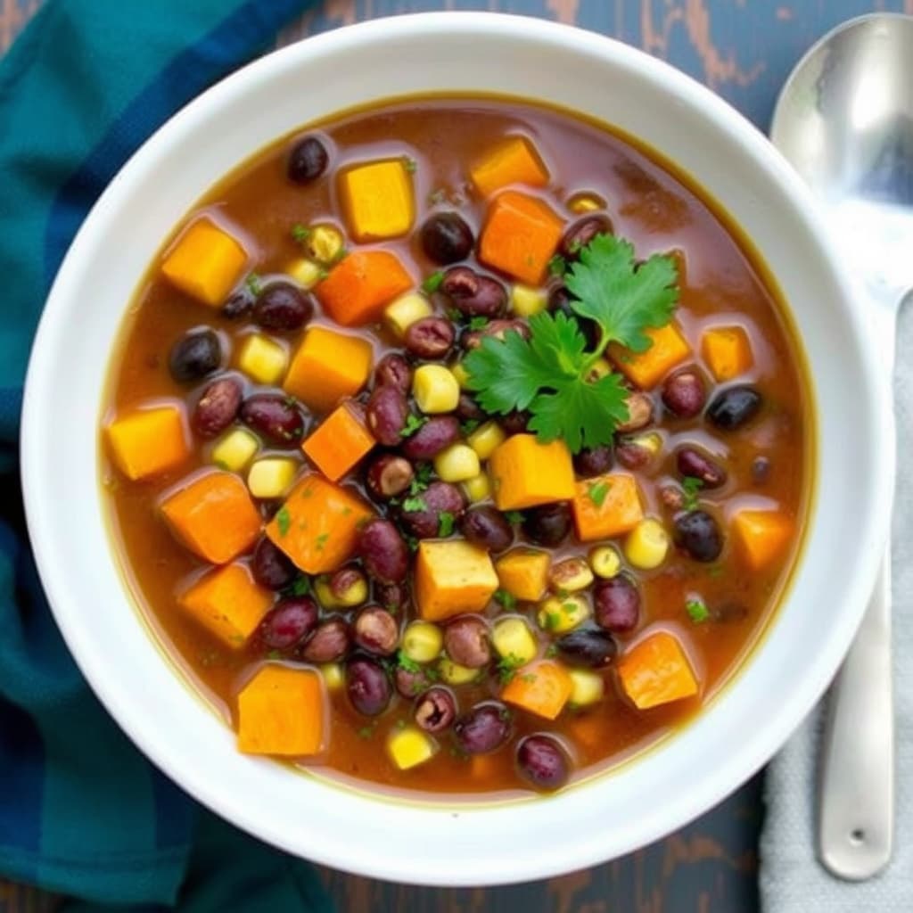 Svartbønne-, mais- og gresskargryte