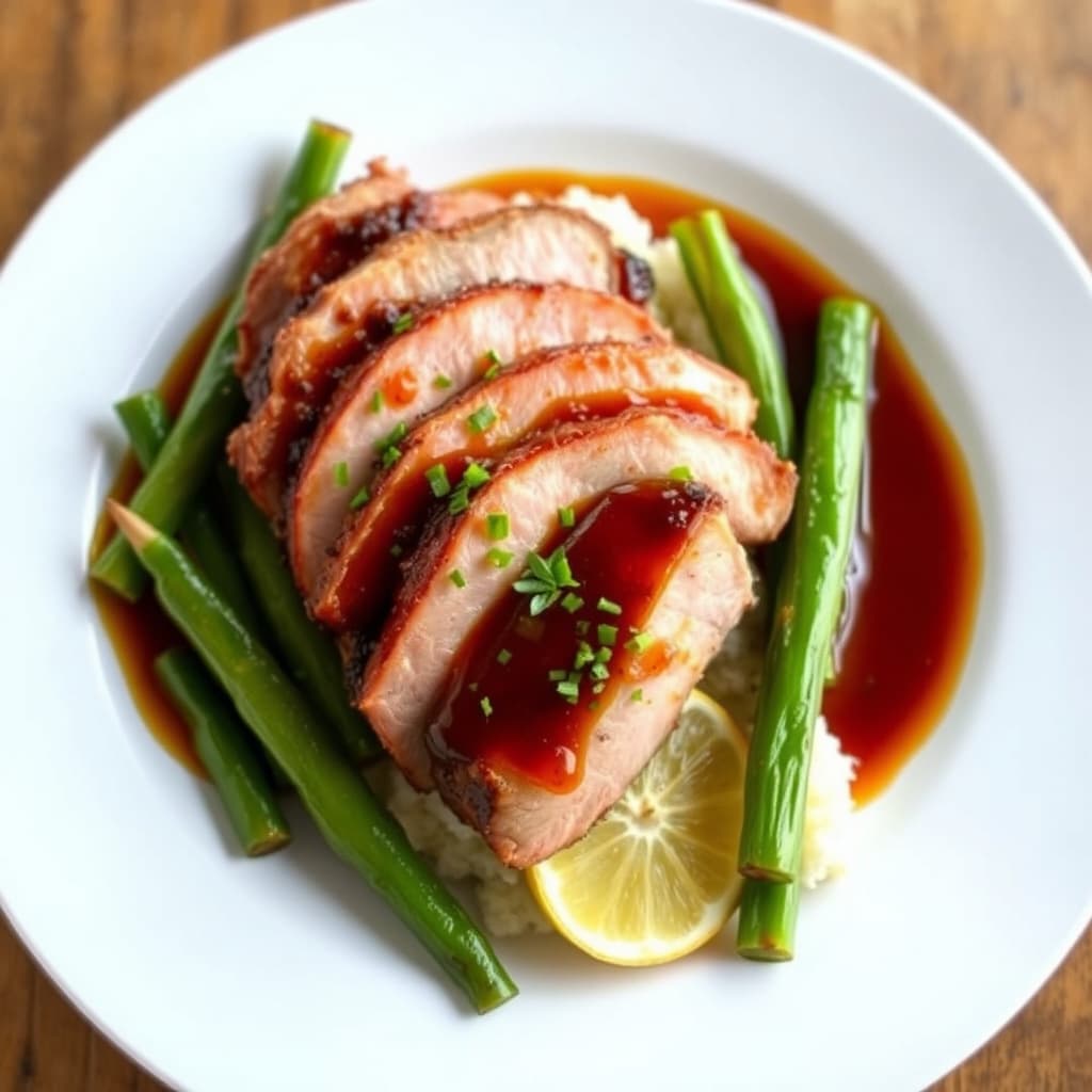 Sverdet andebryst med chili-, honning- og ingefærglasur