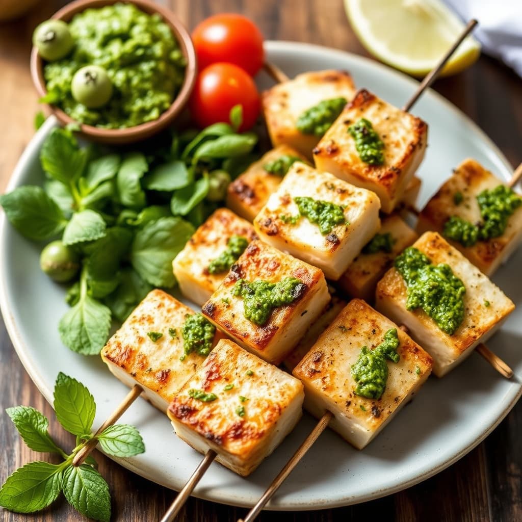 sverdfiskkebab med myntesaus