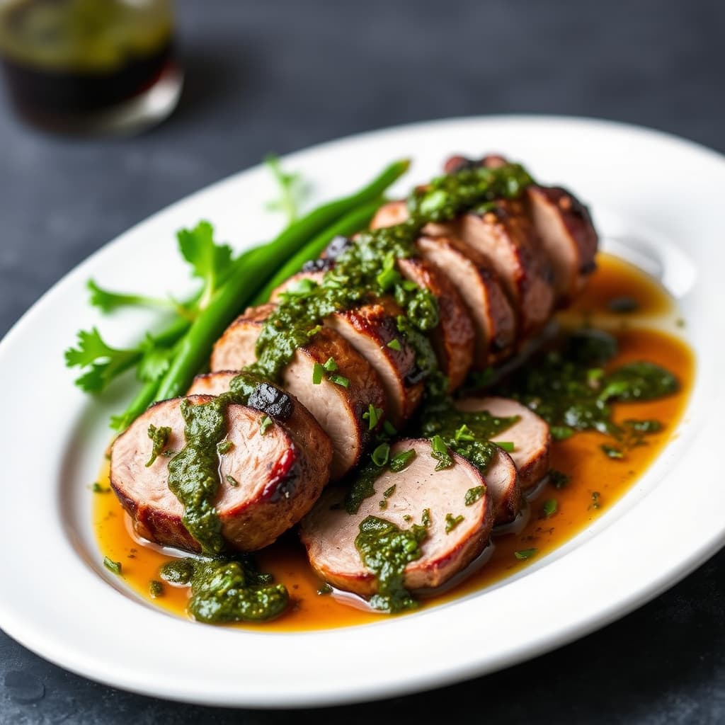 Svinefilet med grillet chimichurri