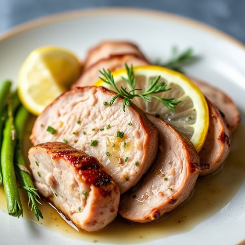 Svinefilet med sitron og fennikel