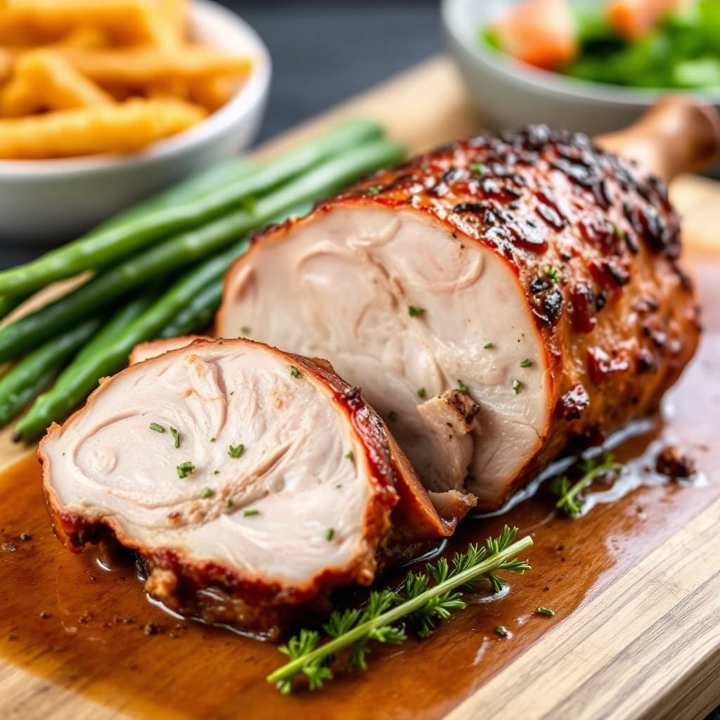 Svinefilet med sprøstekt svor