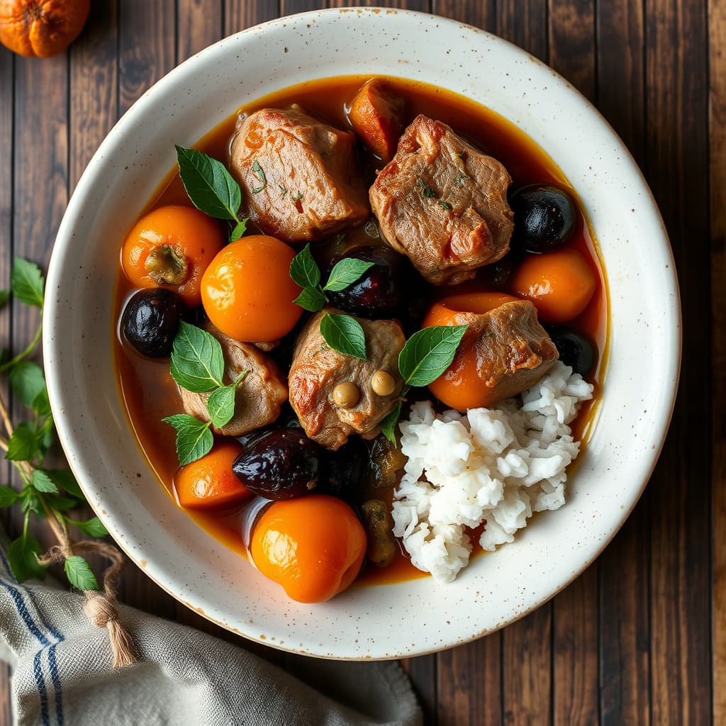 Svinegryte med aprikoser og svisker