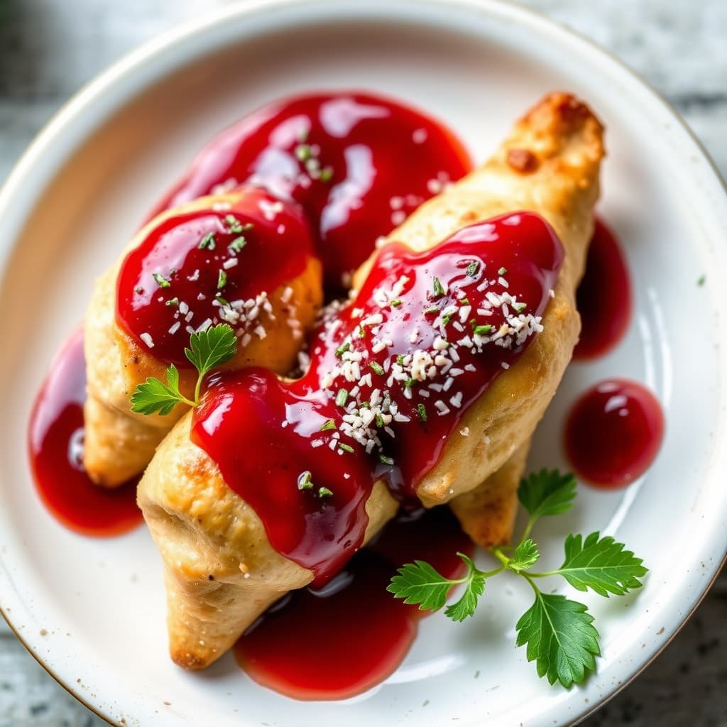 Svinekjeks med surkirsebærsaus