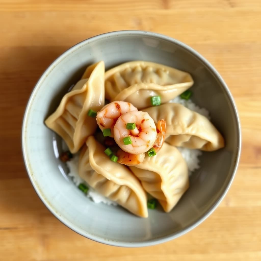 Svinekjøtt- og rekegyoza