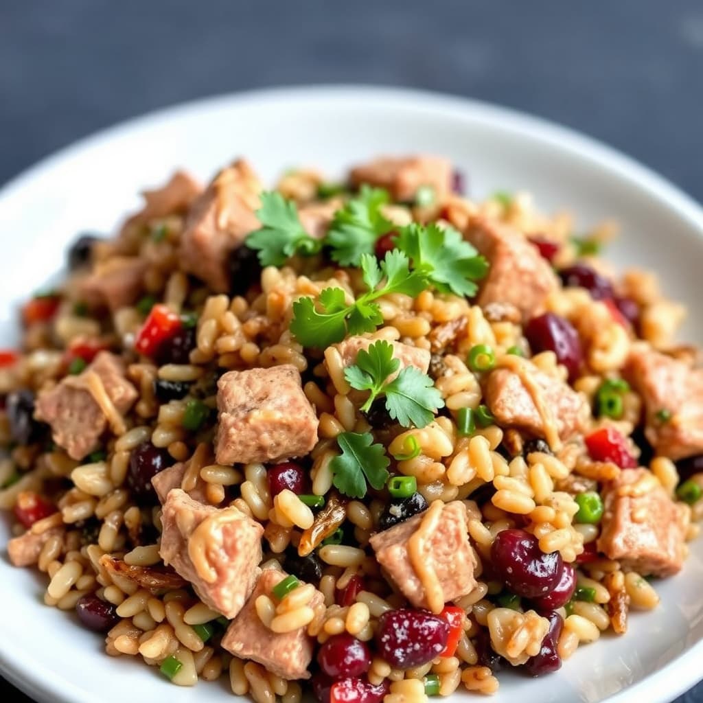 Svinekjøtt- og villrisalat