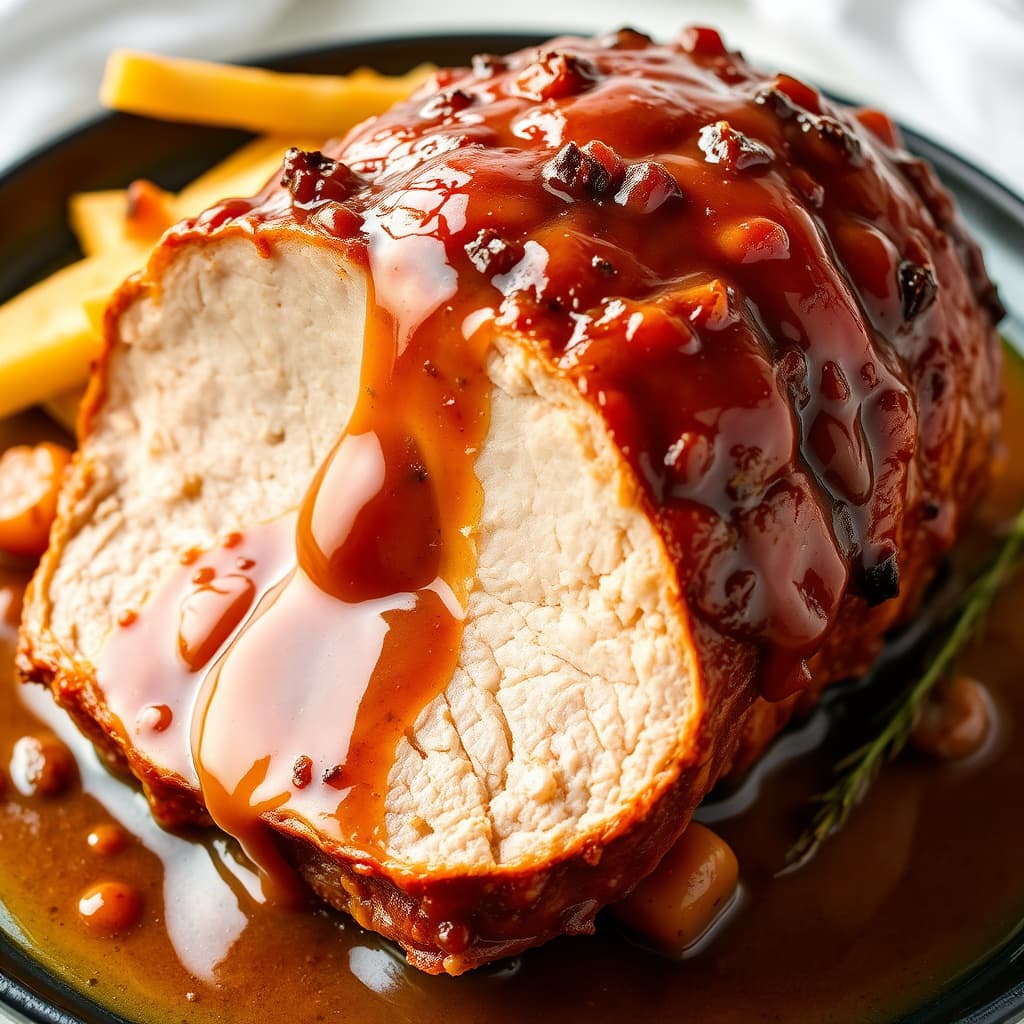 Svinekrone av svinestek med kongelig glasur og saus