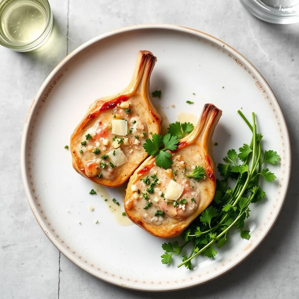 Svinestek med sitron- og kaperssaus, parmesan og persille