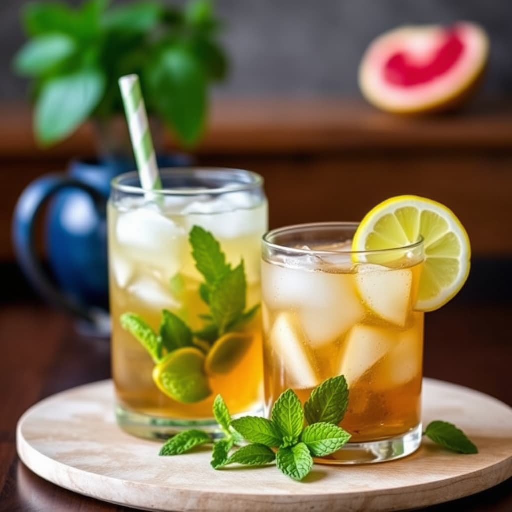 Syrlig og frisk iste med mynte