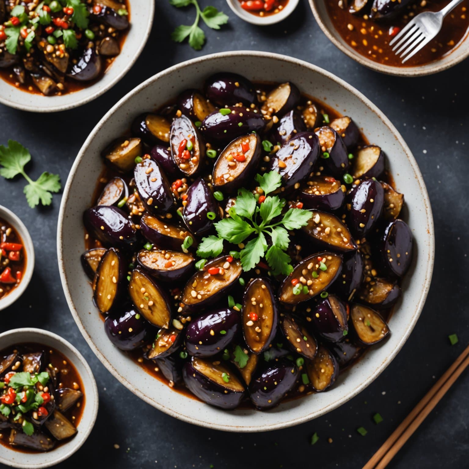 Szechuan krydret aubergine