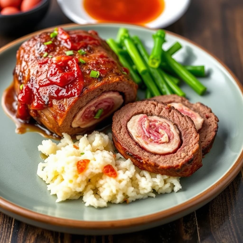 Szechuan-oksefilet fylt med Peking-and