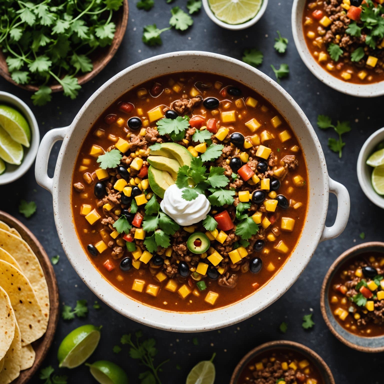 Tacosuppe med grønne chili