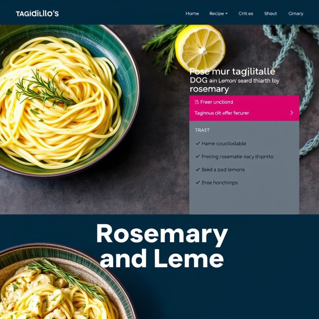 Tagliatelle med rosmarin og sitron