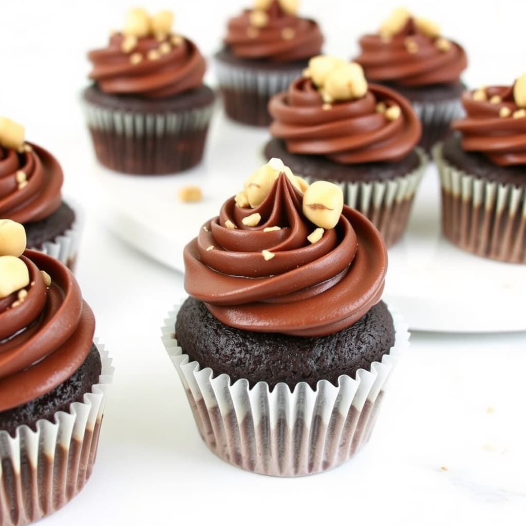 Tall, mørk og kjekk sjokoladekremkake med hasselnøttfyll