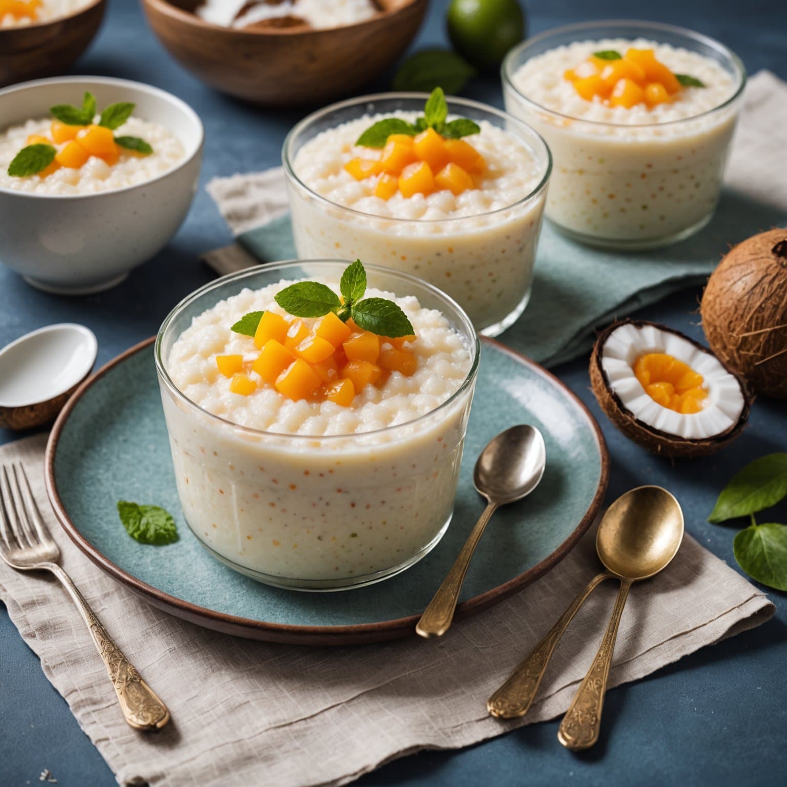 Tapiokapudding med myk kokosnøtt