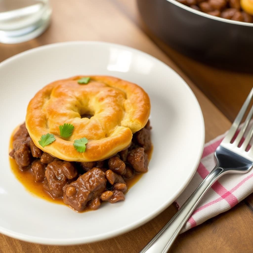 Taverne med okse- og svinekjøttpai