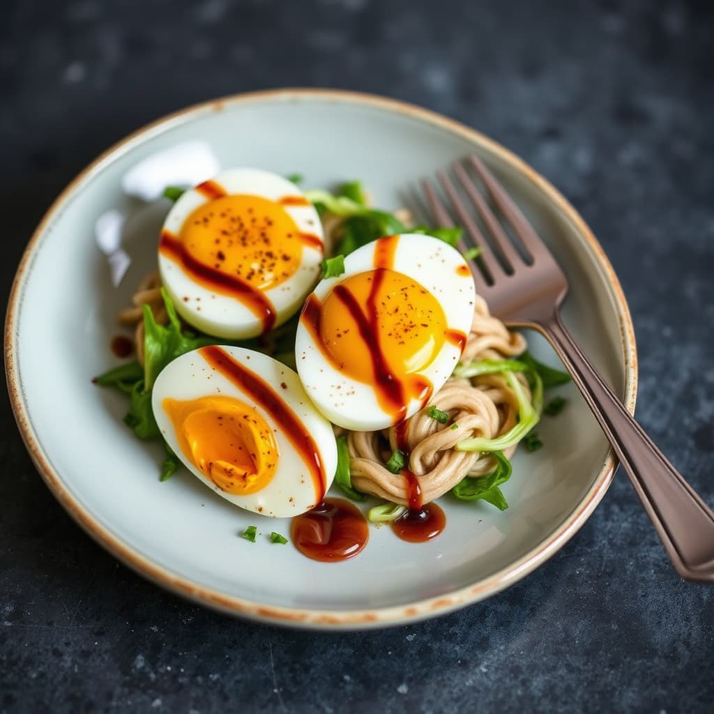 Te-marinerte egg med soyabalsamico-majones