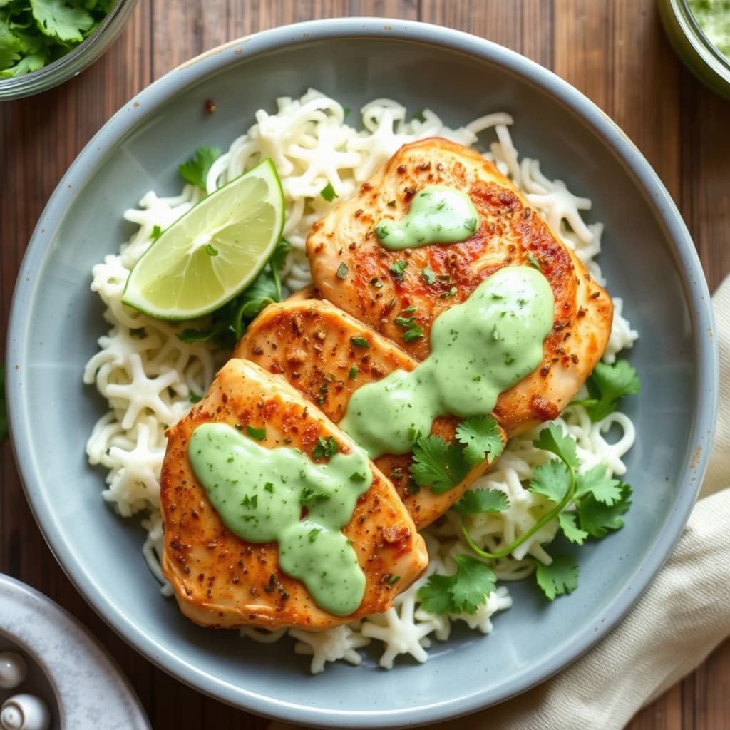 Tequila-lime kylling med korianderdressing