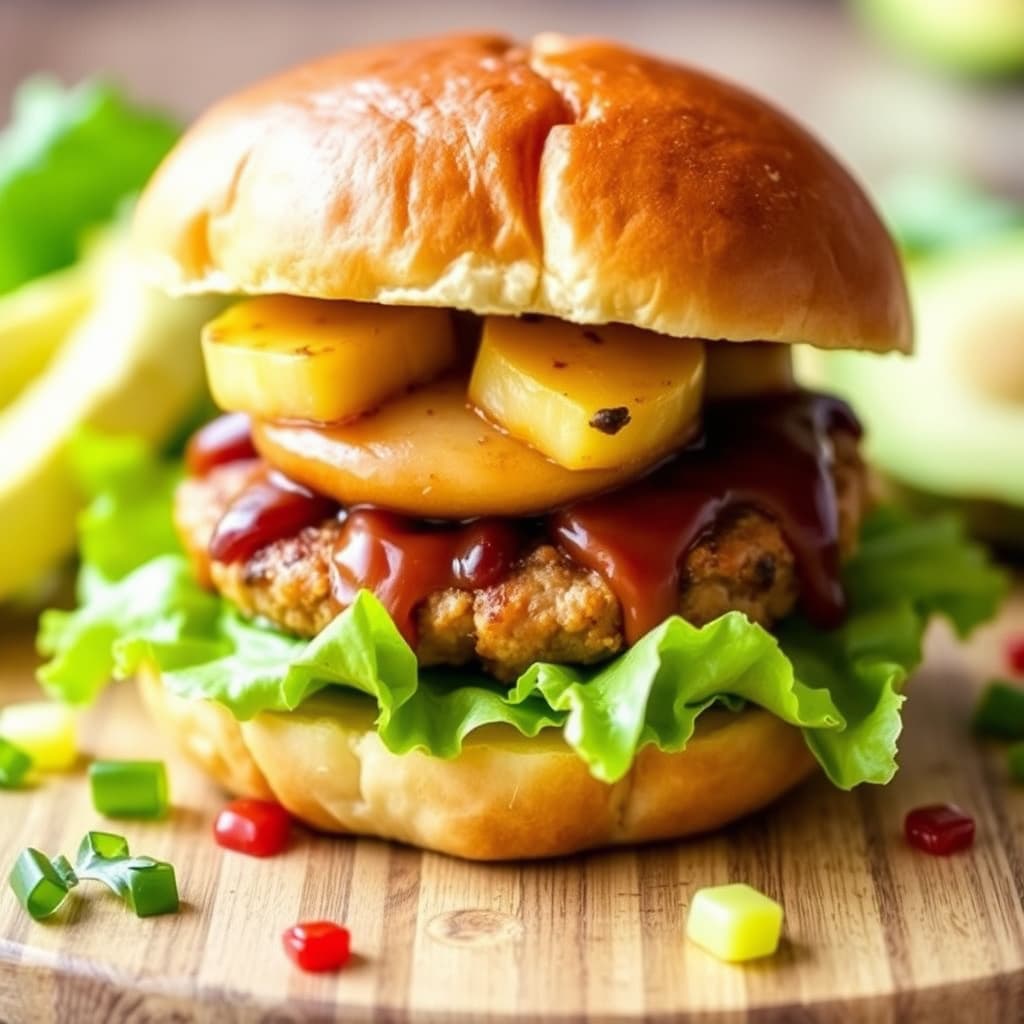 Teriyaki-ananas-kyllingburgere