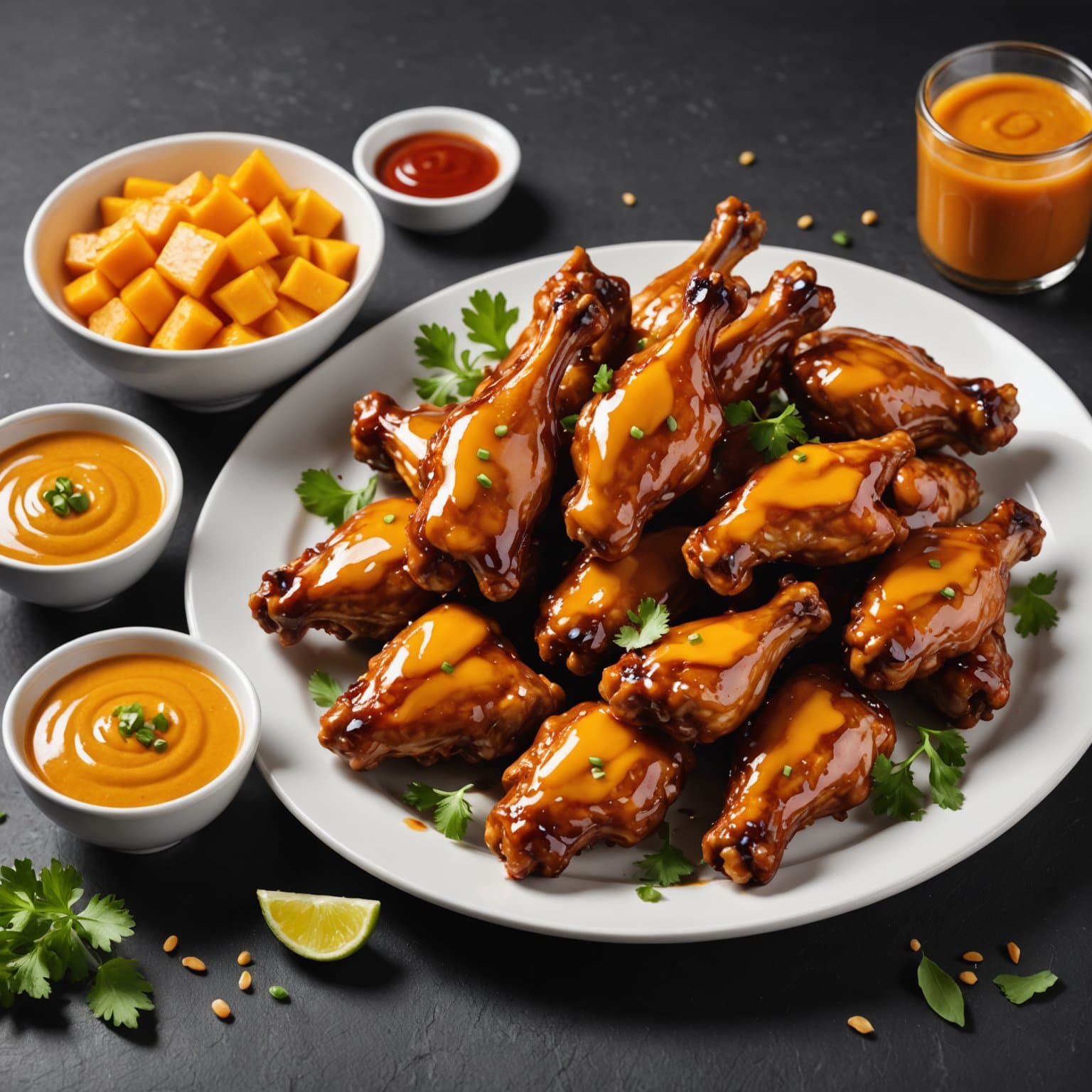 Teriyaki kyllingvinger med varm mangodippsaus