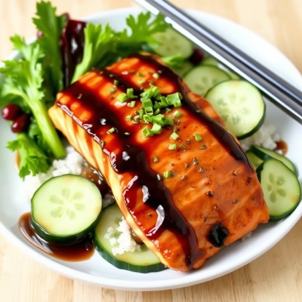 Teriyaki laks med mirin-agurdsalat