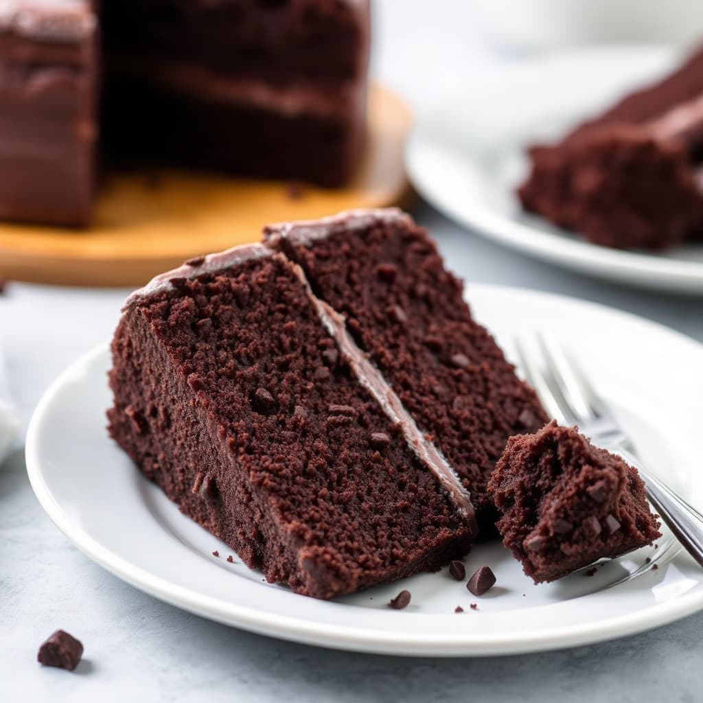 Tett, sjokoladekremet fudge-kake