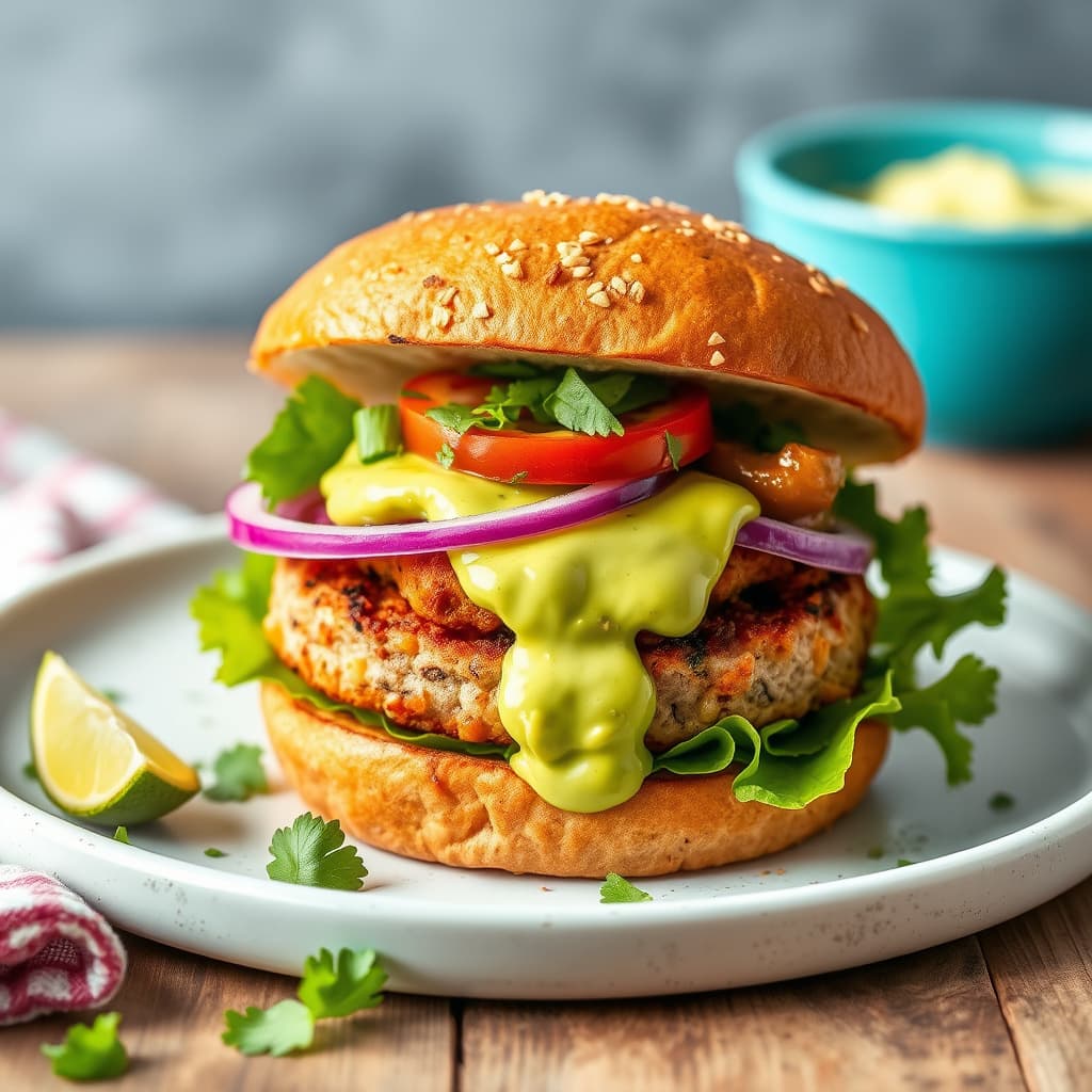 Tex-Mex kalkunburgere med avokadomajones