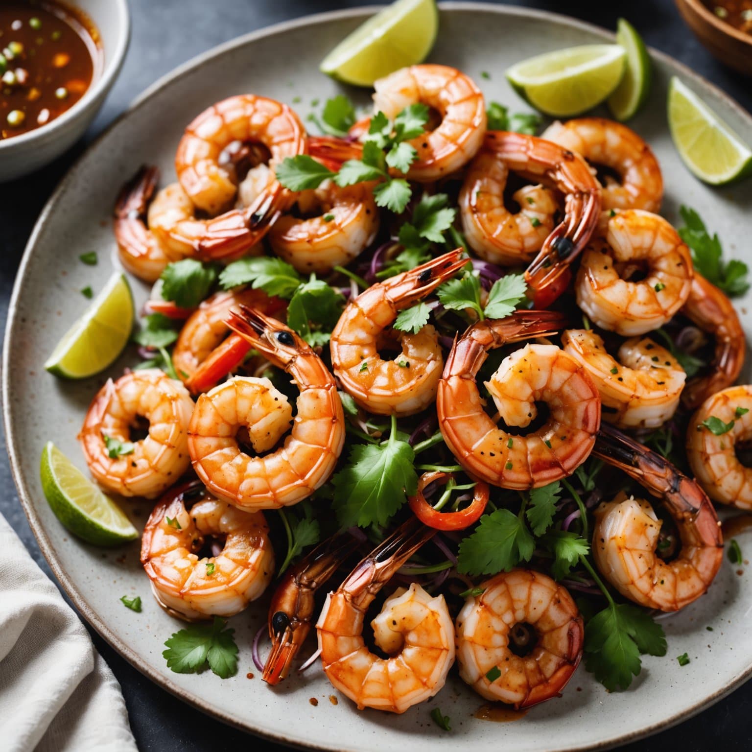 Thai-inspirert grillet reker