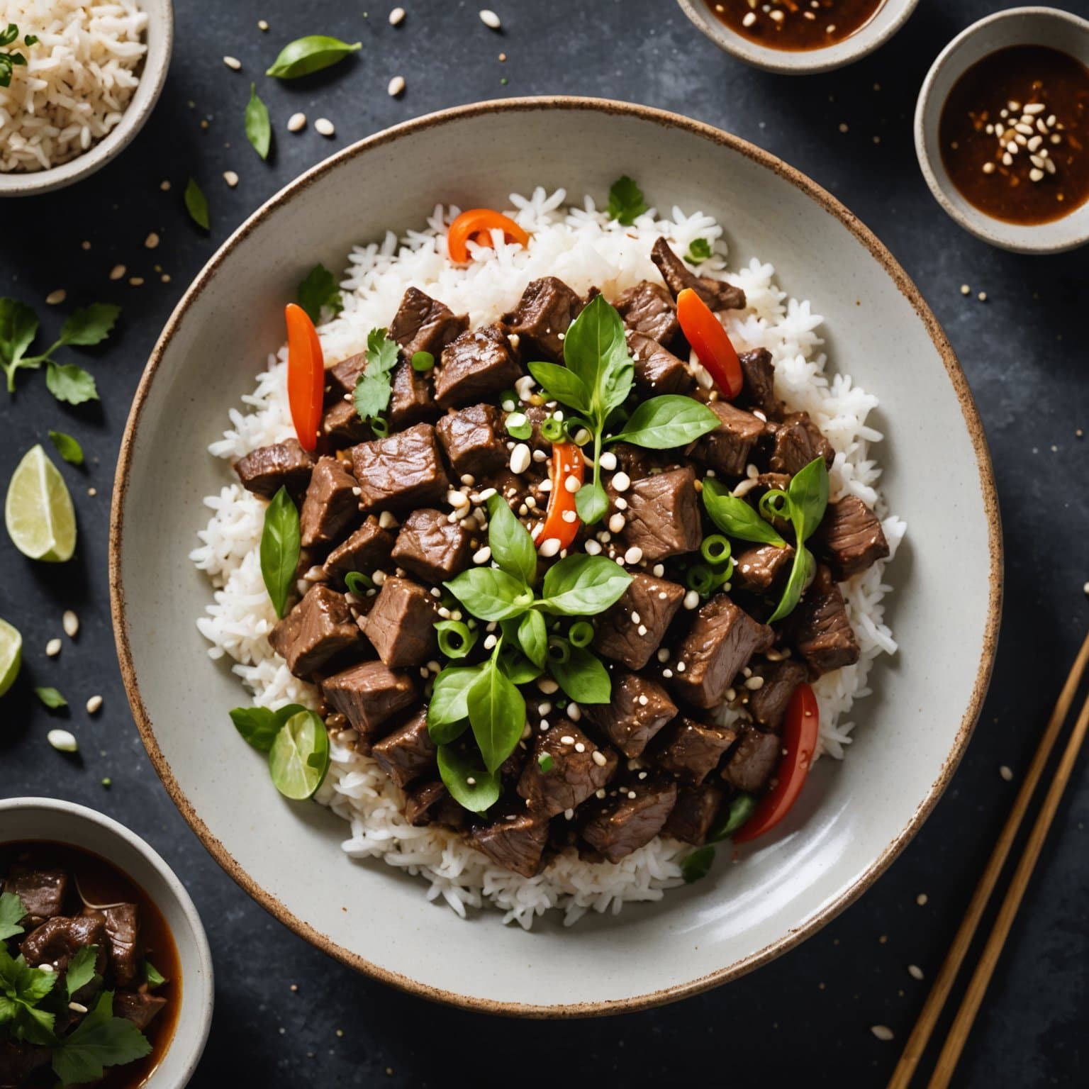 Thailandsk biff med hvitløk og svart pepper