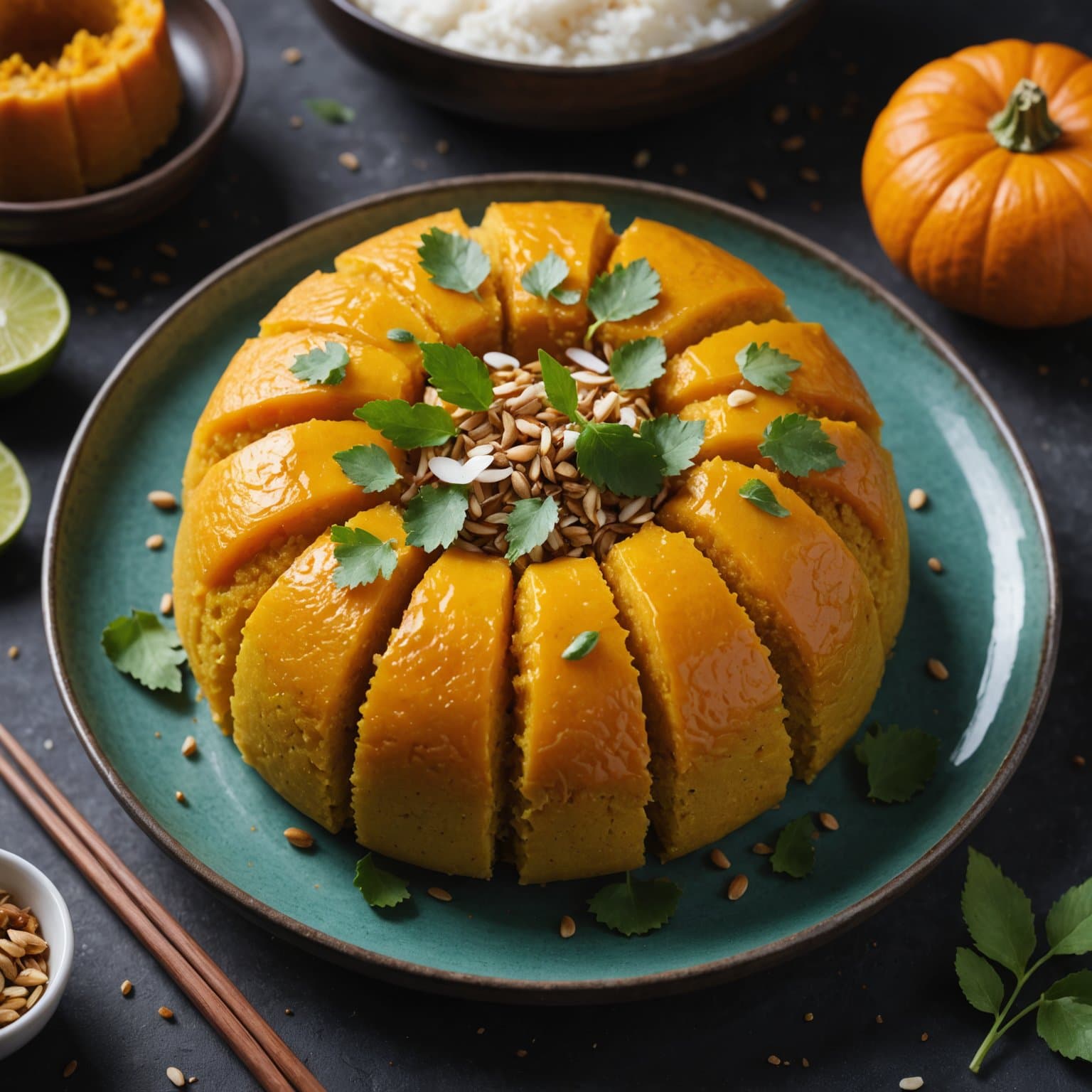 Thailandsk dampet gresskar-kake