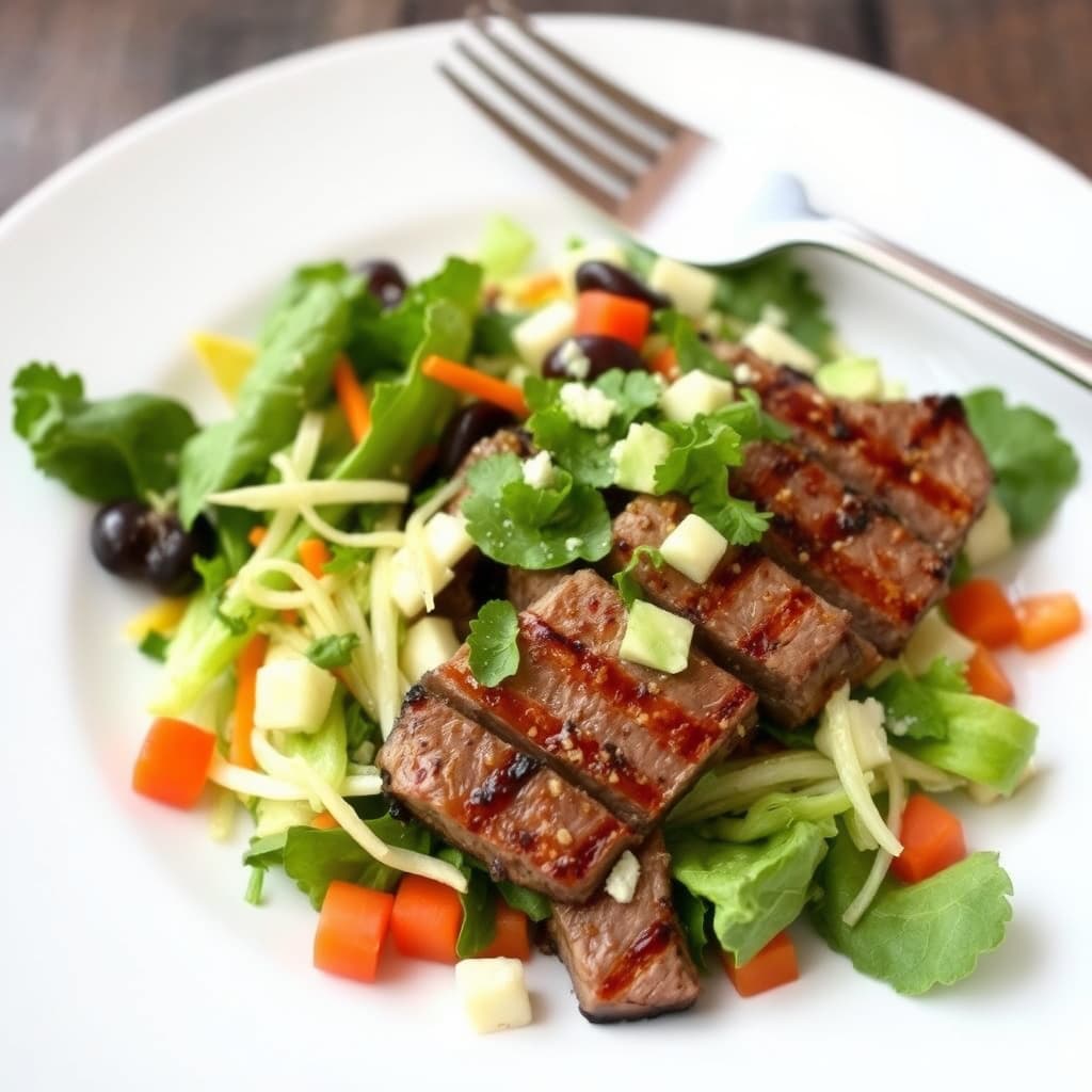 Thailandsk grillet bisonryggsalat