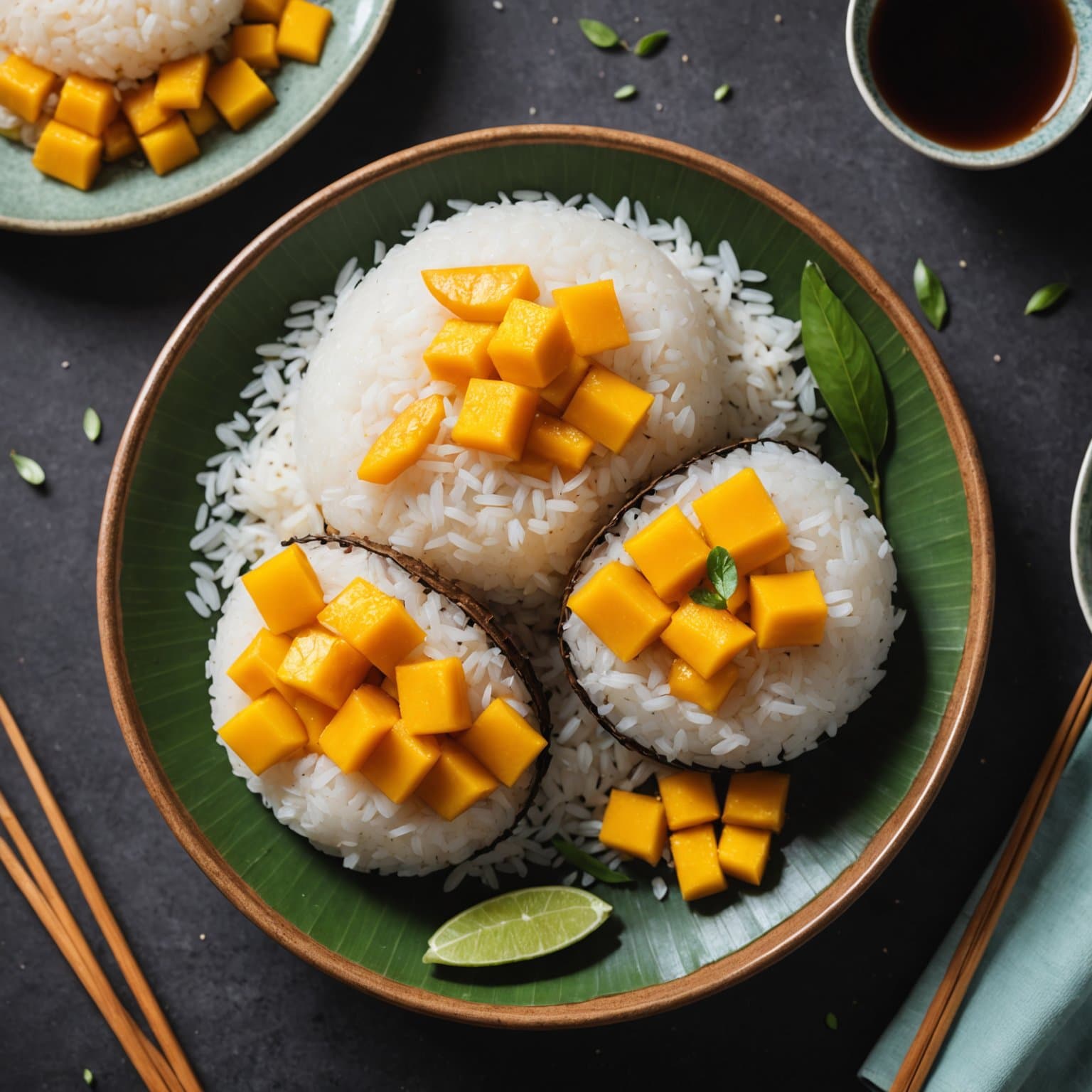 Thailandsk søt klebrig ris med mango (Khao Neeo Mamuang)
