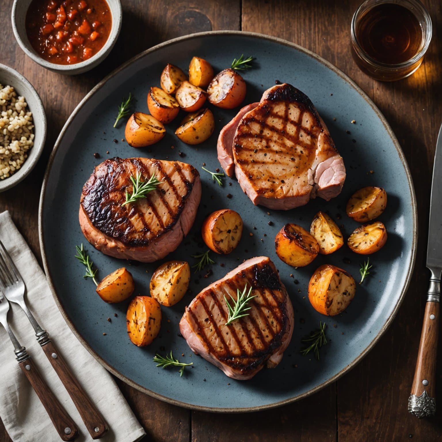 Tidlig høst, røkte svinekoteletter