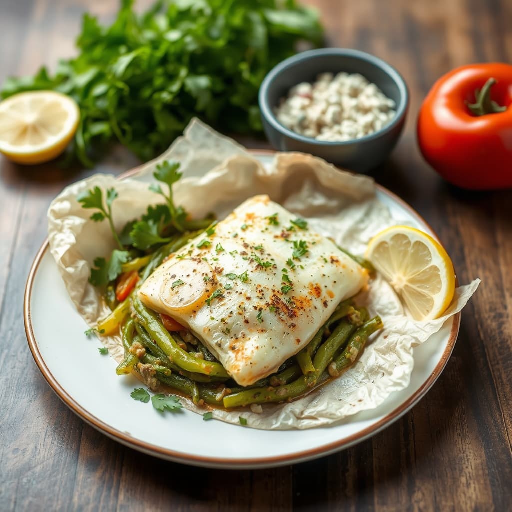 Tilapia en papillote (Tilapia i pergament)