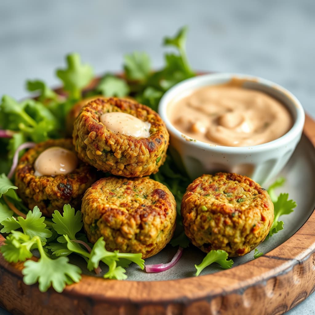 Tofu, edamame og falafel, tofu med tahini